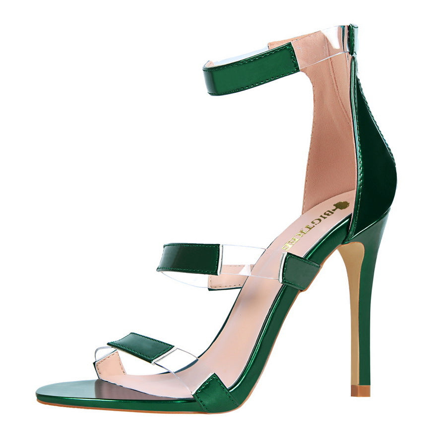 Strap Sandals, Slimming High Heels with Thin Heels