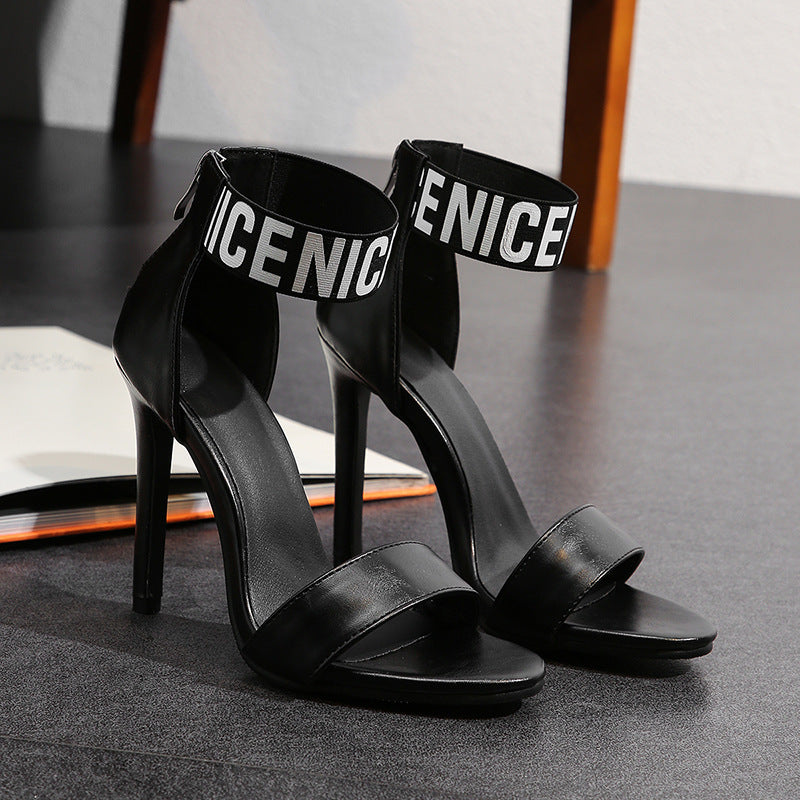 Open-Toe High Heels for Women with Slim Heels