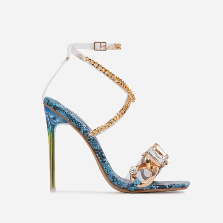 Rhinestone Strapped Sexy High Heels