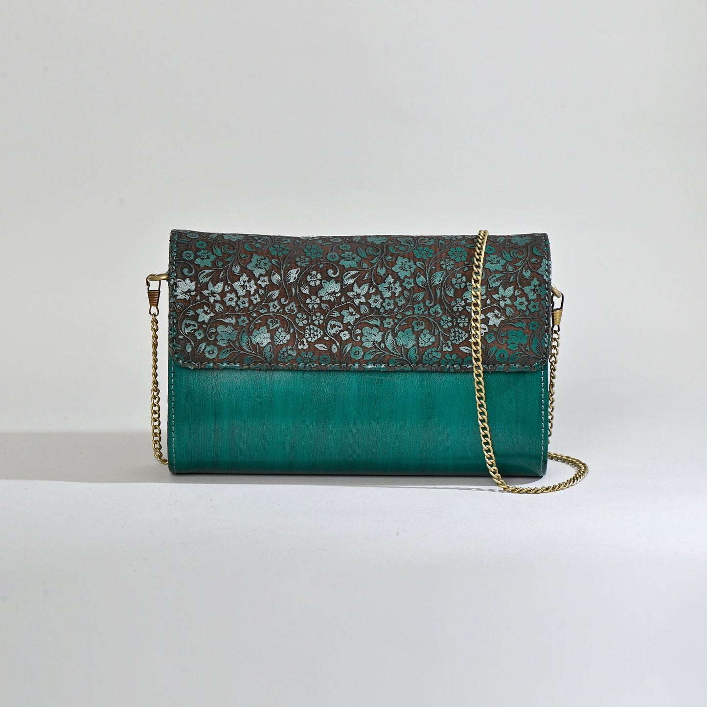 Emerald Etchings Carved Clutch